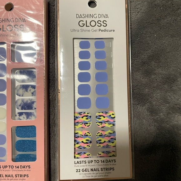 🦋 New Dashing Diva Lot Bundle Gloss Gel Nail Strips Wraps 5 Packs blue pastel 💙 - Picture 8 of 8